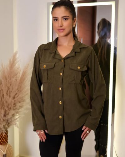 Camisa Manga Comprida Texturizada em Suede - Use Mavela